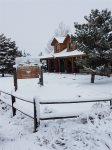 A snowy day at the Quarter Horse Inn & Lodge.
